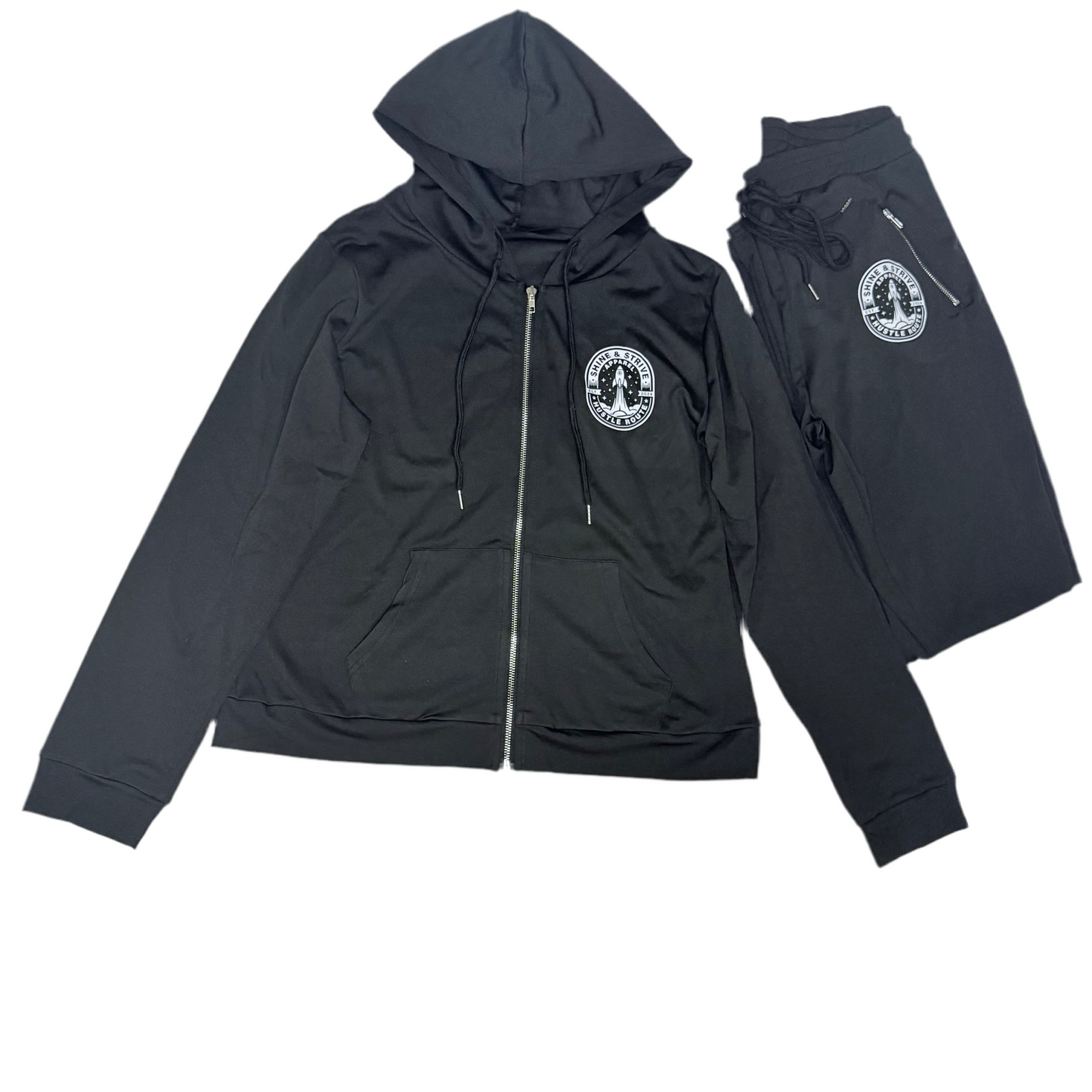 Women’s Black Jogging Suit Set
